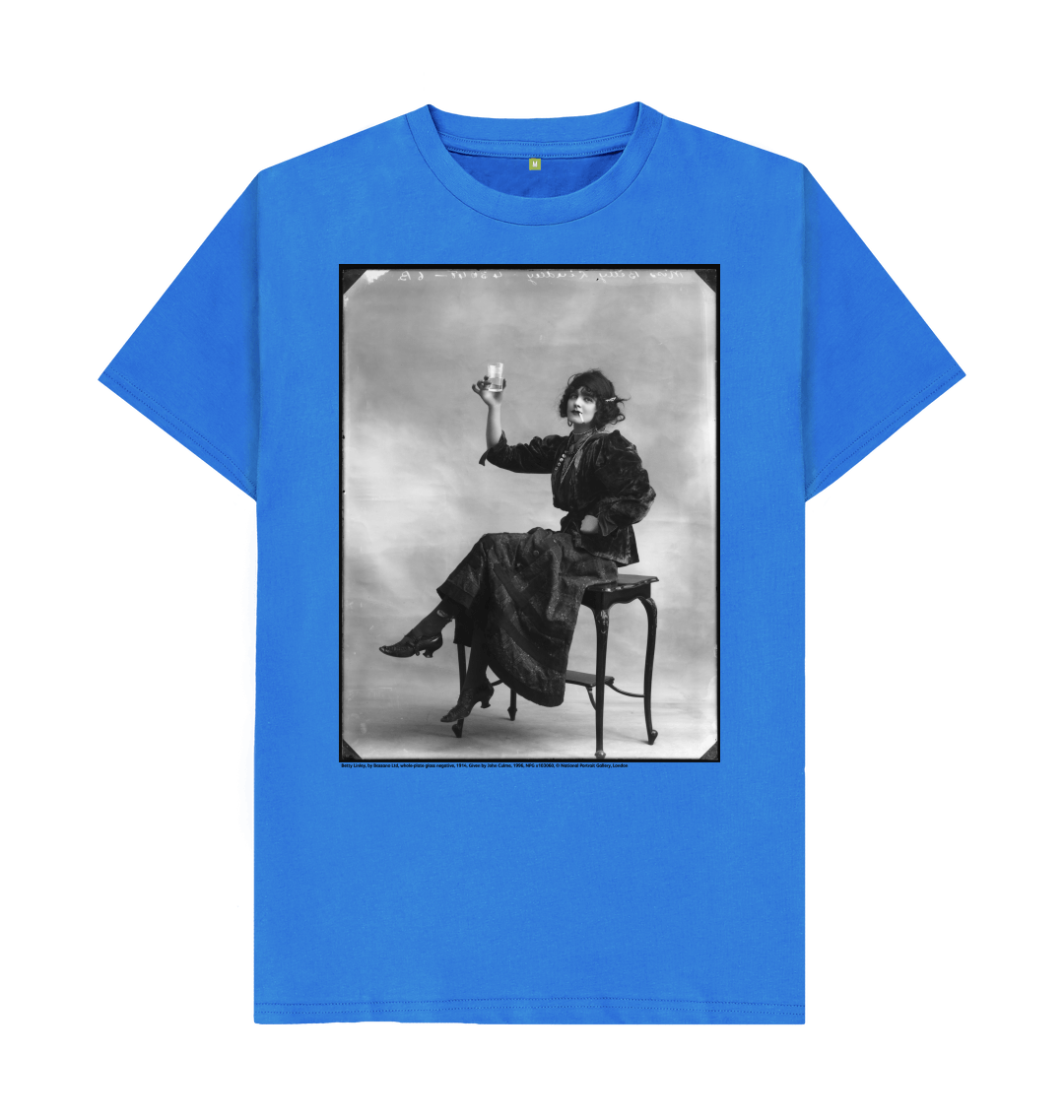 Bright blue printed t shirt front