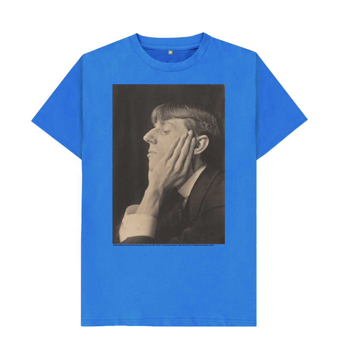 Bright blue printed t shirt front