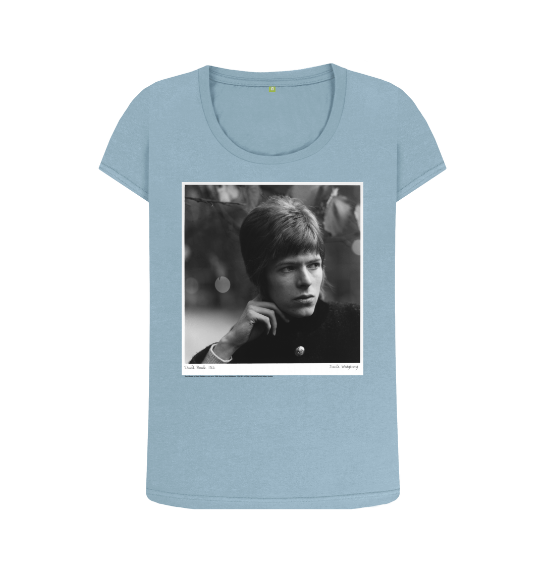 Stone blue printed t shirt front