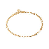 Gold chain link bracelet.