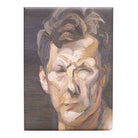 Magnet featuring a painting of a face in an abstract style with thick brushstrokes