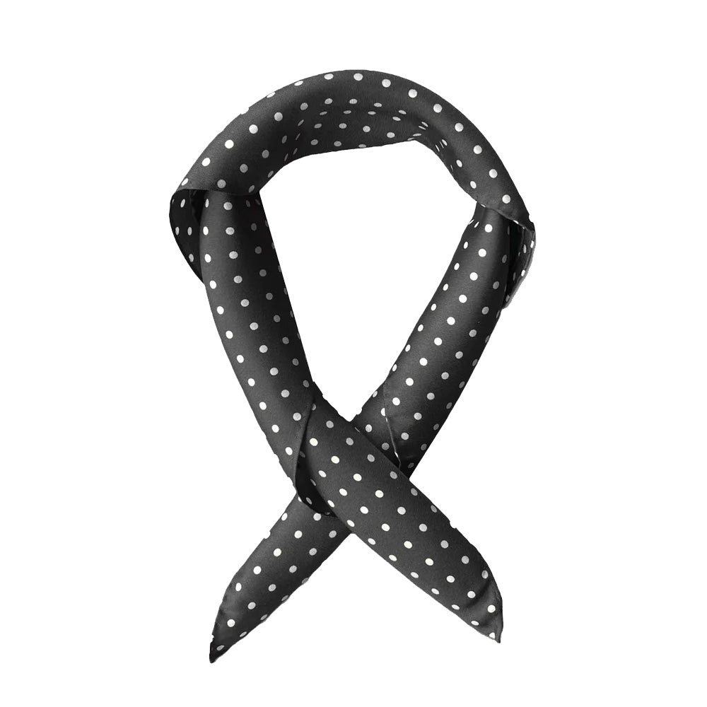 Shinagawa silk polka dot neckerchief black