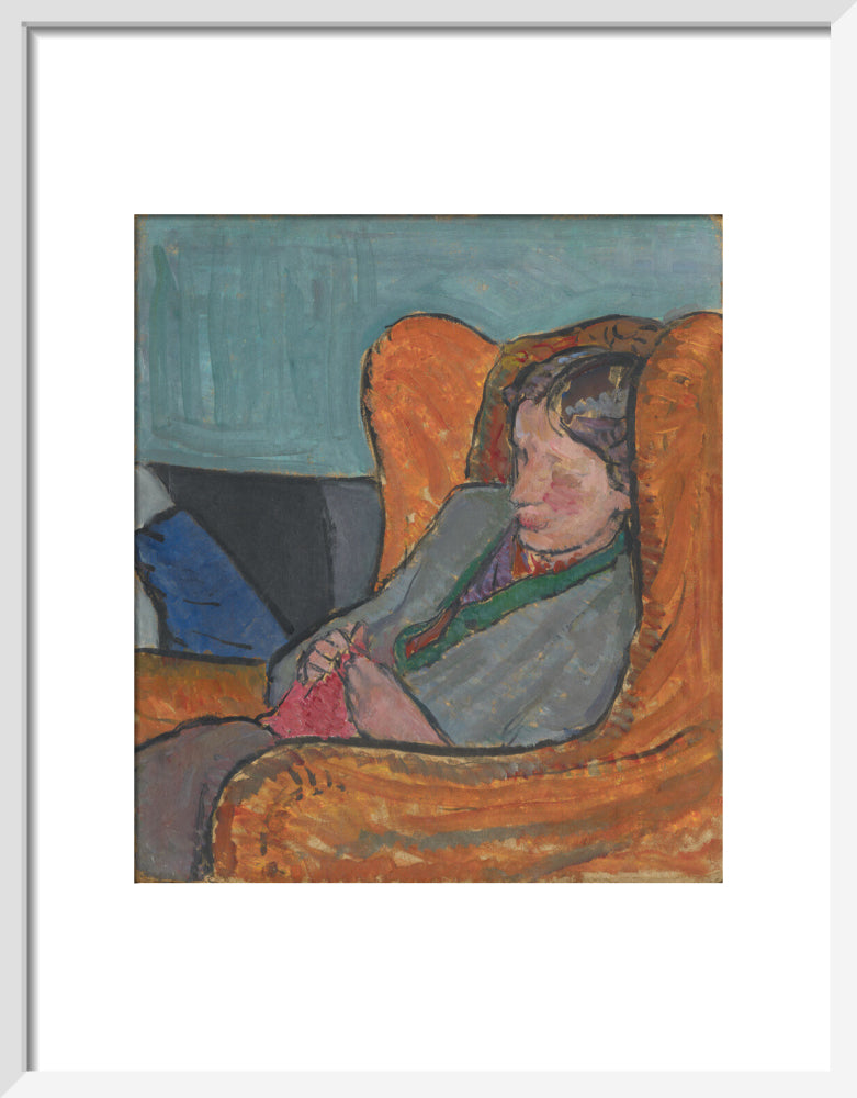 Virginia woolf portrait print (art print, small, white frame)