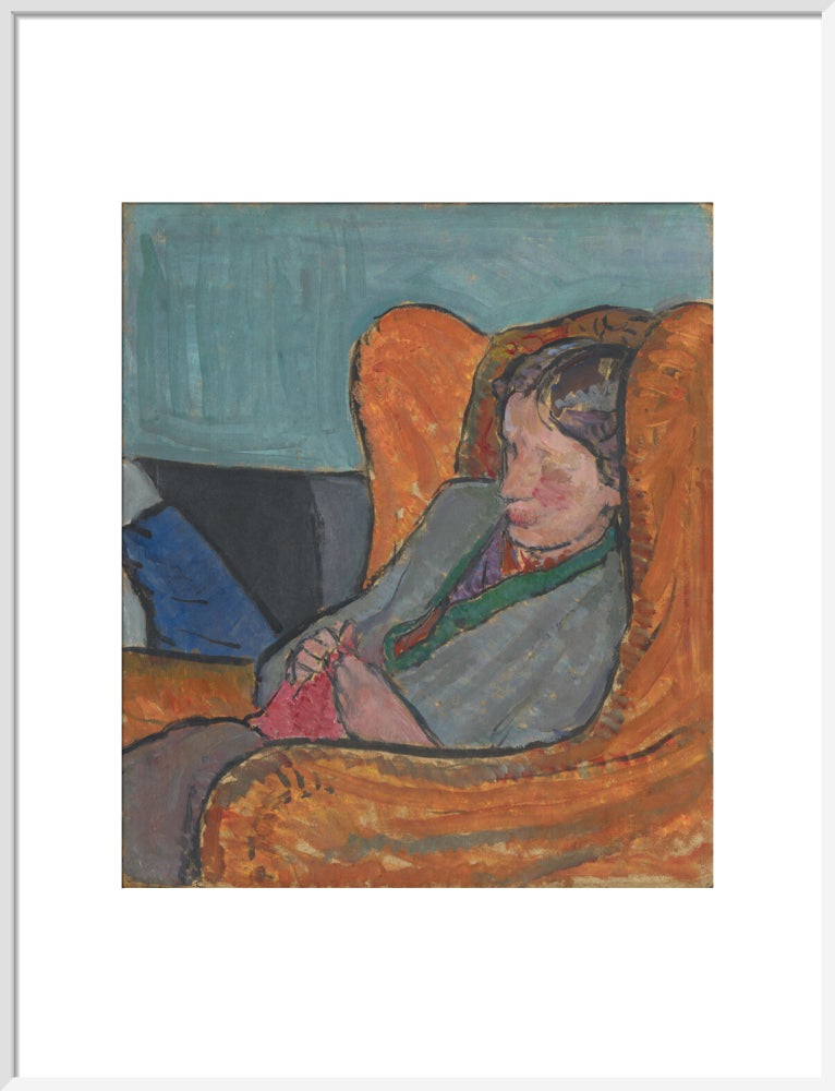 Virginia woolf portrait print (art print, large, white frame)