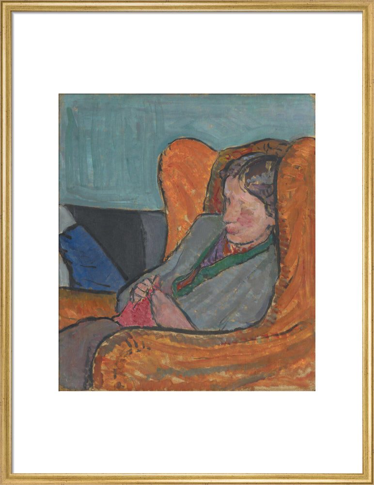 Virginia woolf portrait print (art print, large, gold frame)