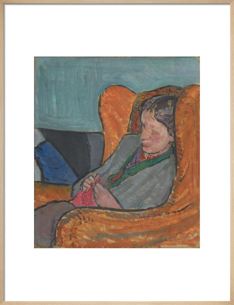 Virginia woolf portrait print (art print, large, natural frame)