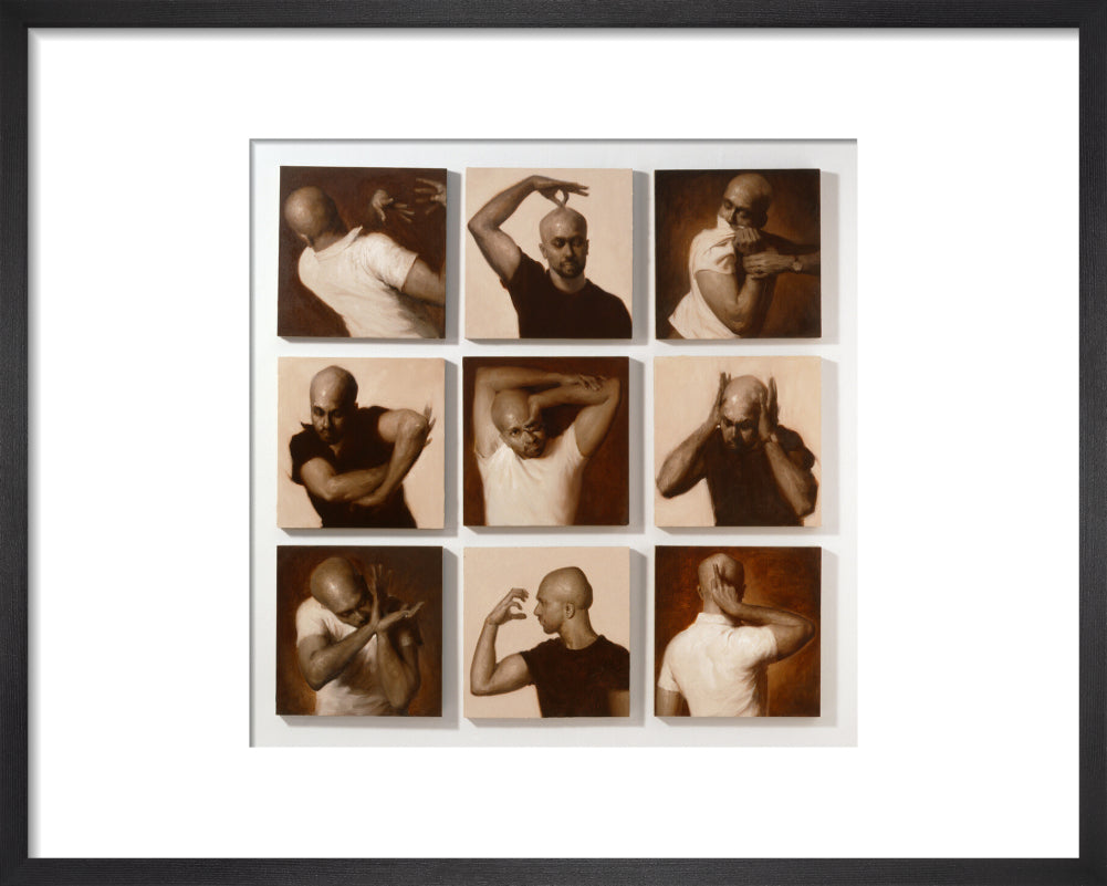 Akram khan portrait print (art print, small, black frame)