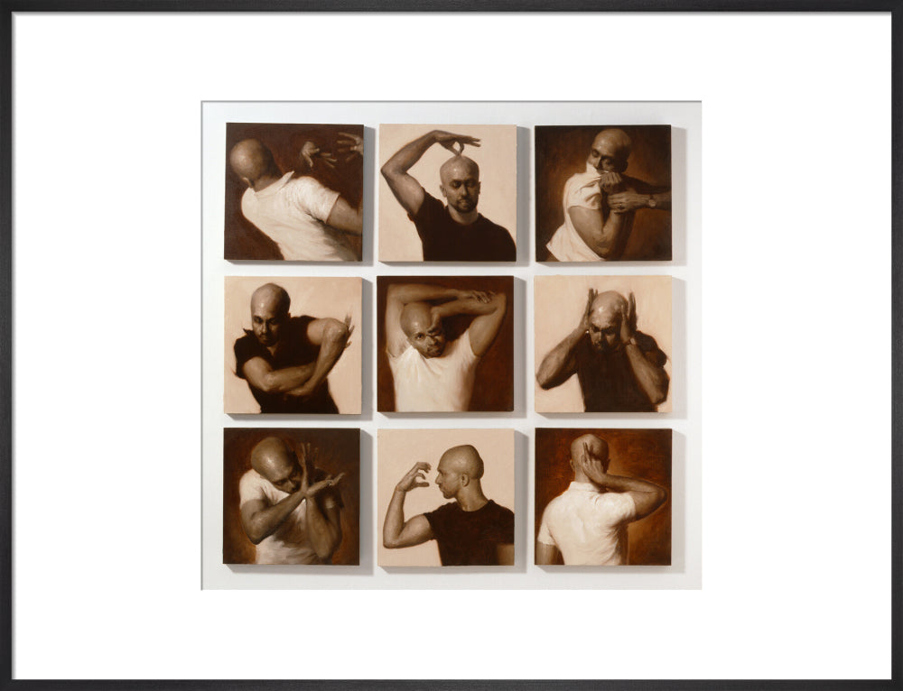 Akram khan portrait print (art print, large, black frame)