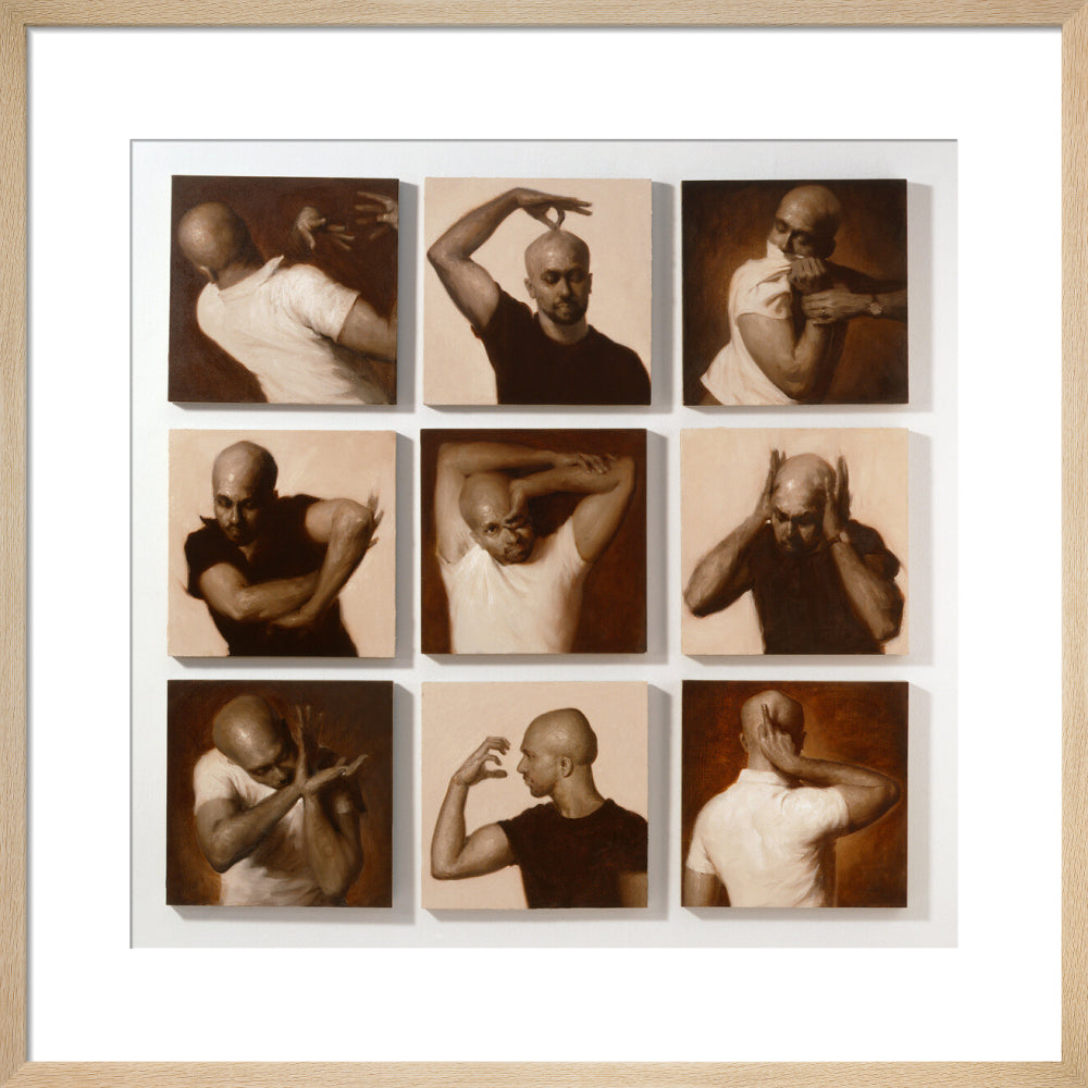 Akram khan portrait print (art print, medium, natural frame)