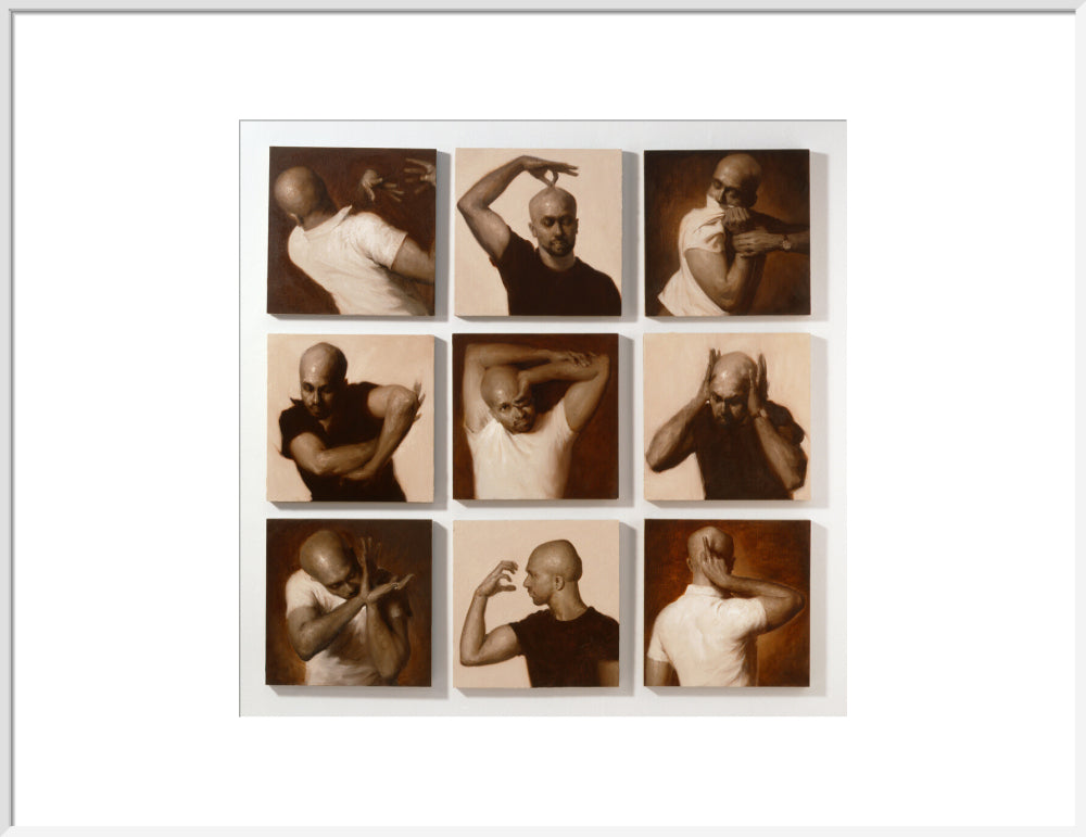 Akram khan portrait print (art print, extra large, white frame)