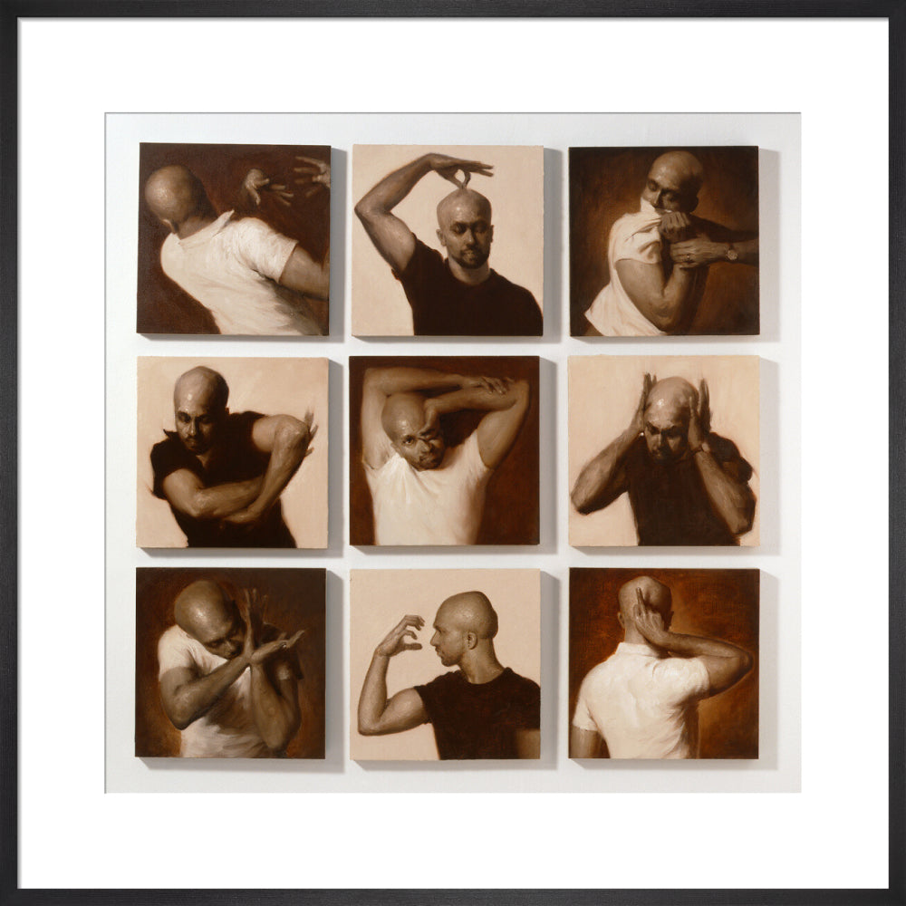 Akram khan portrait print (art print, large, black frame)