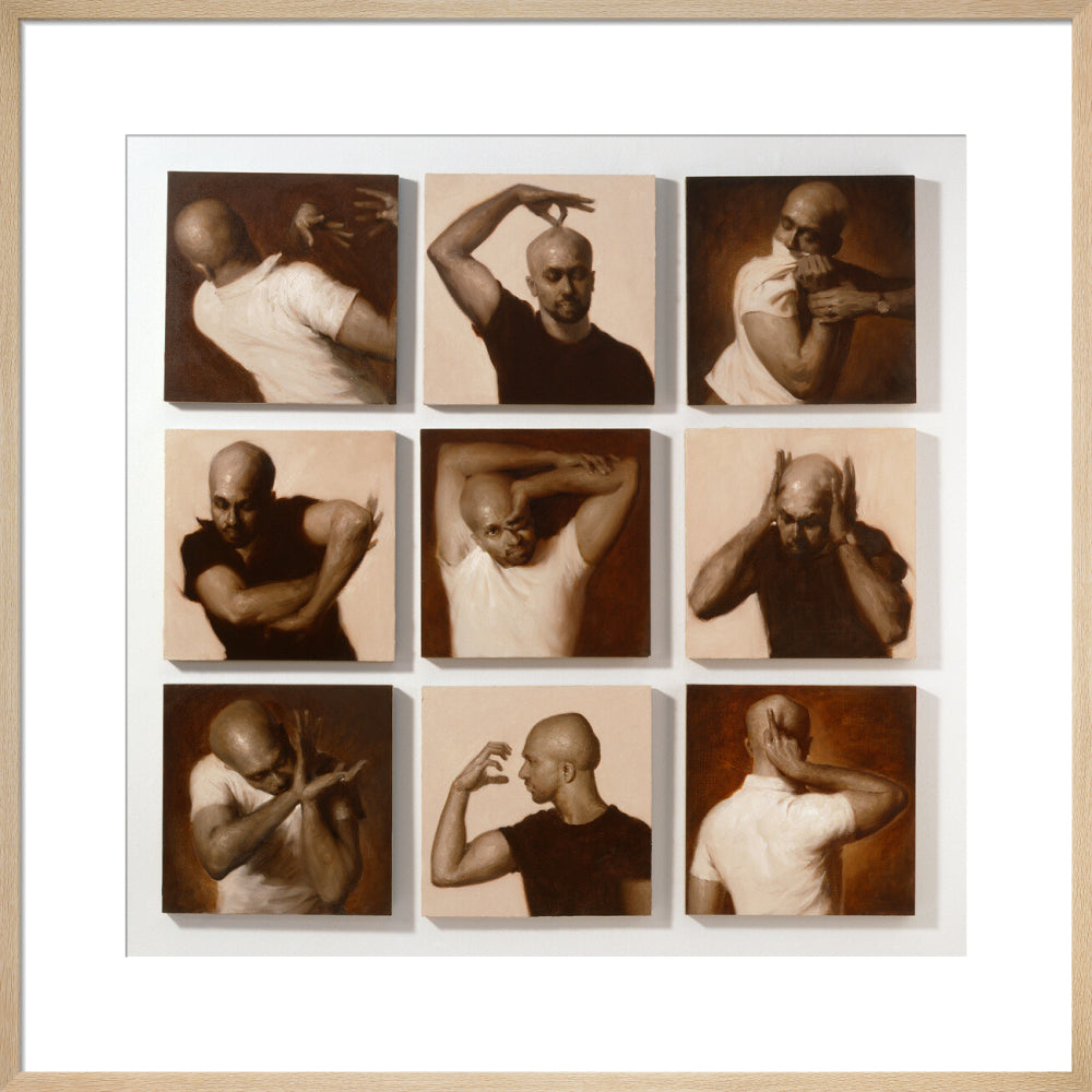 Akram khan portrait print (art print, large, natural frame)