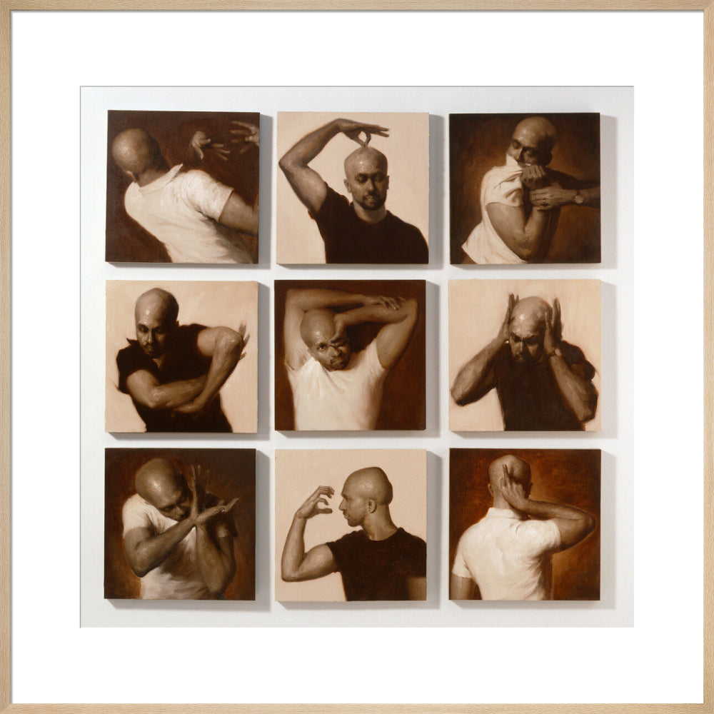 Akram khan portrait print (art print, extra large, natural frame)