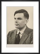 Alan Turing Portrait Print (Art print, Small, Black frame)