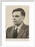 Alan Turing Portrait Print (Art print, Small, White frame)
