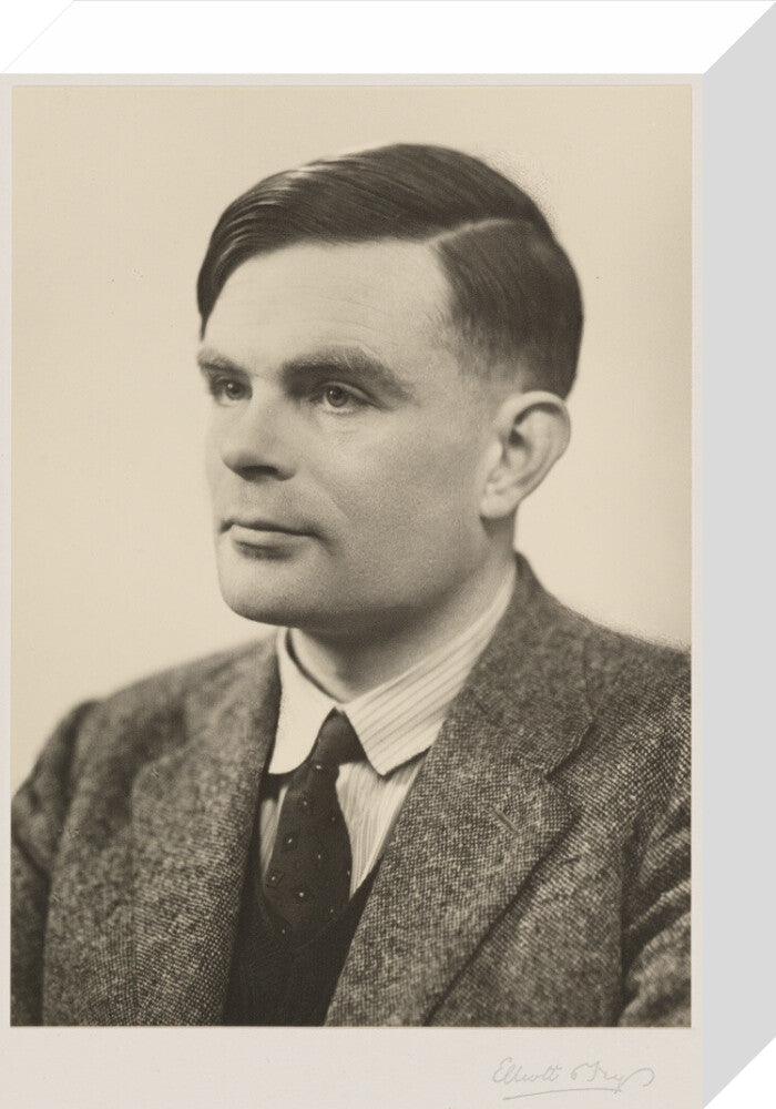 Alan turing portrait print (stretched canvas, small, no frame)