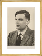 Alan Turing Portrait Print (Art print, Medium, Gold frame)