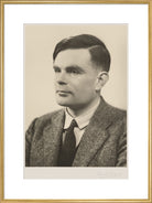 Alan Turing Portrait Print (Art print, Extra large, Gold frame)