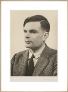 Alan Turing Portrait Print (Art print, Extra large, Natural frame)