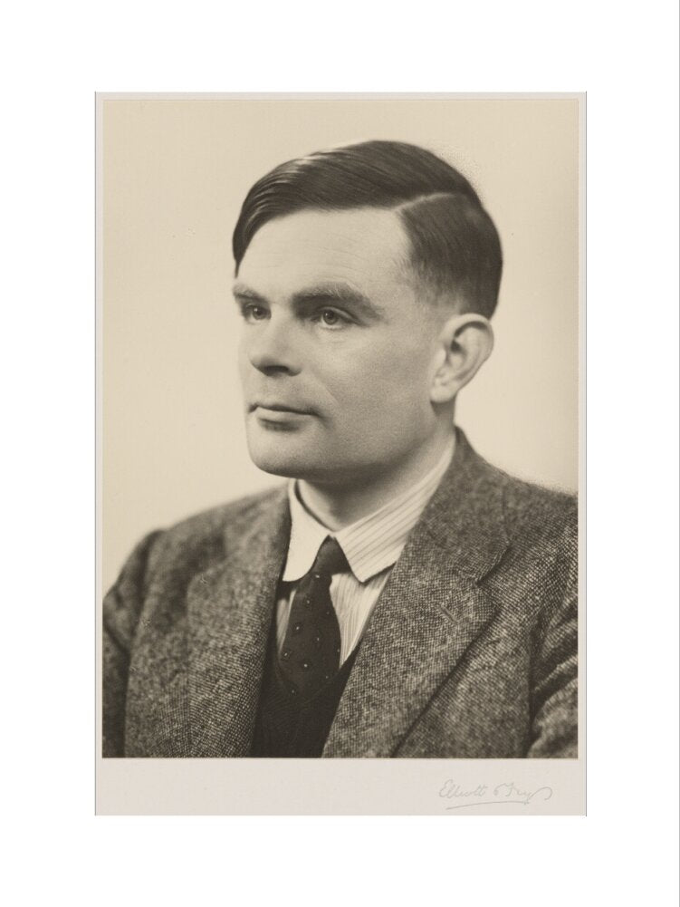 Alan turing portrait print (art print, medium, no frame)