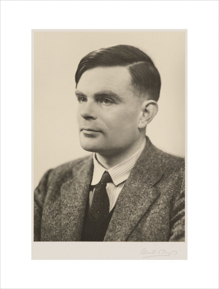 Alan turing portrait print (art print, medium, no frame)