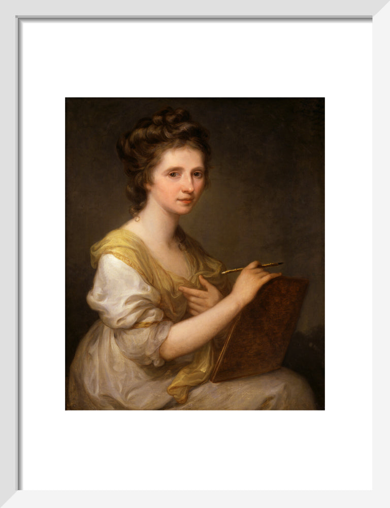 Angelica kauffmann portrait print (art print, small, white frame)