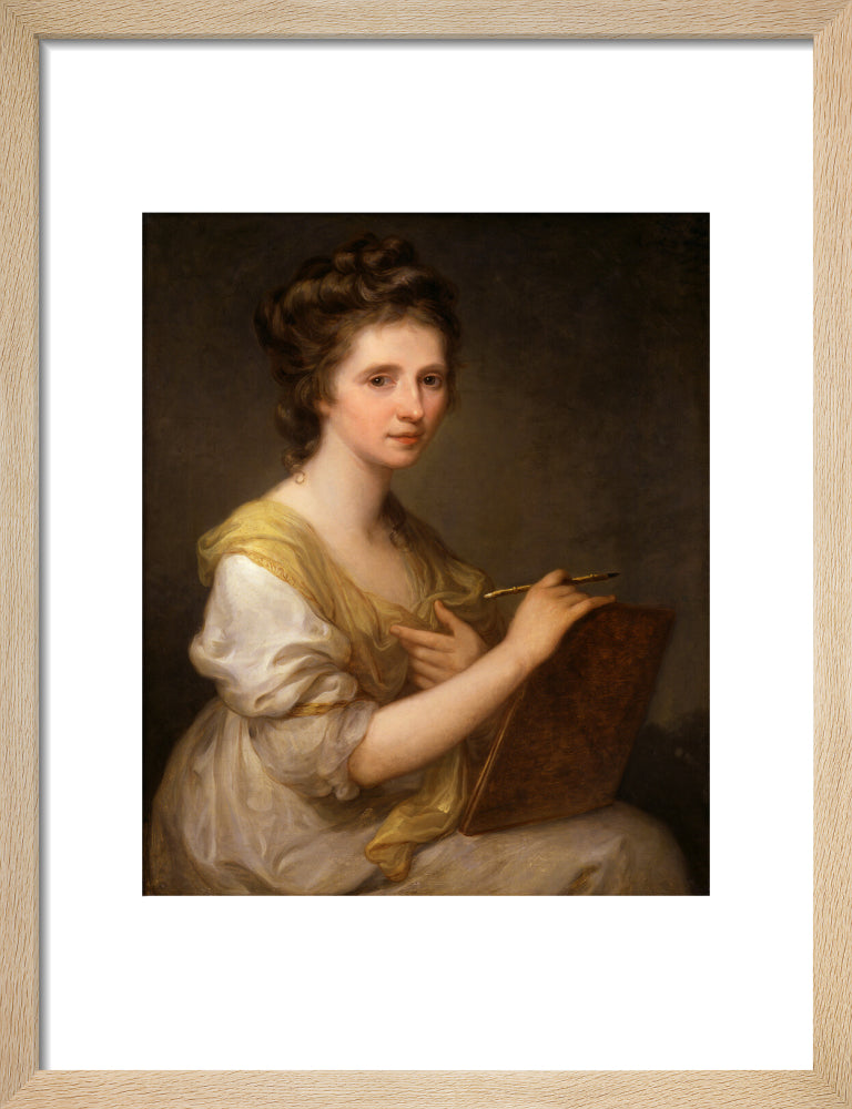Angelica kauffmann portrait print (art print, small, natural frame)
