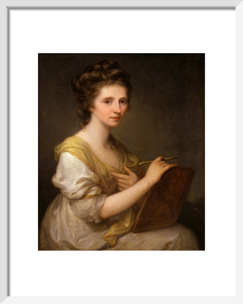 Angelica kauffmann portrait print (art print, small, white frame)
