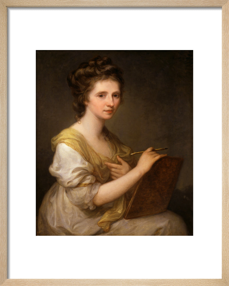 Angelica kauffmann portrait print (art print, small, natural frame)