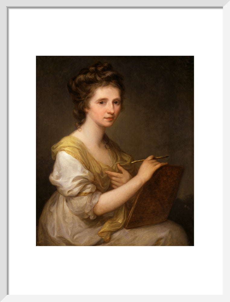 Angelica kauffmann portrait print (art print, medium, white frame)