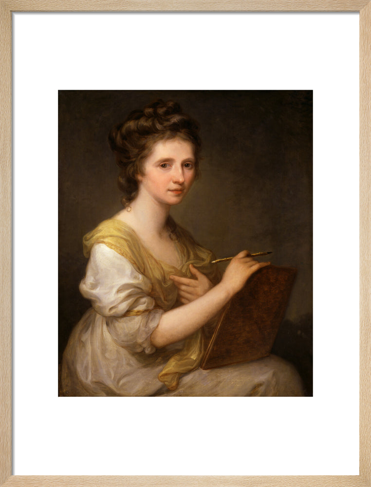 Angelica kauffmann portrait print (art print, medium, natural frame)