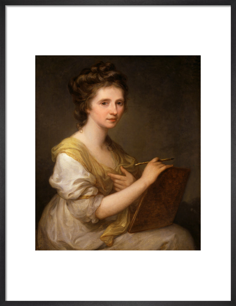 Angelica kauffmann portrait print (art print, medium, black frame)