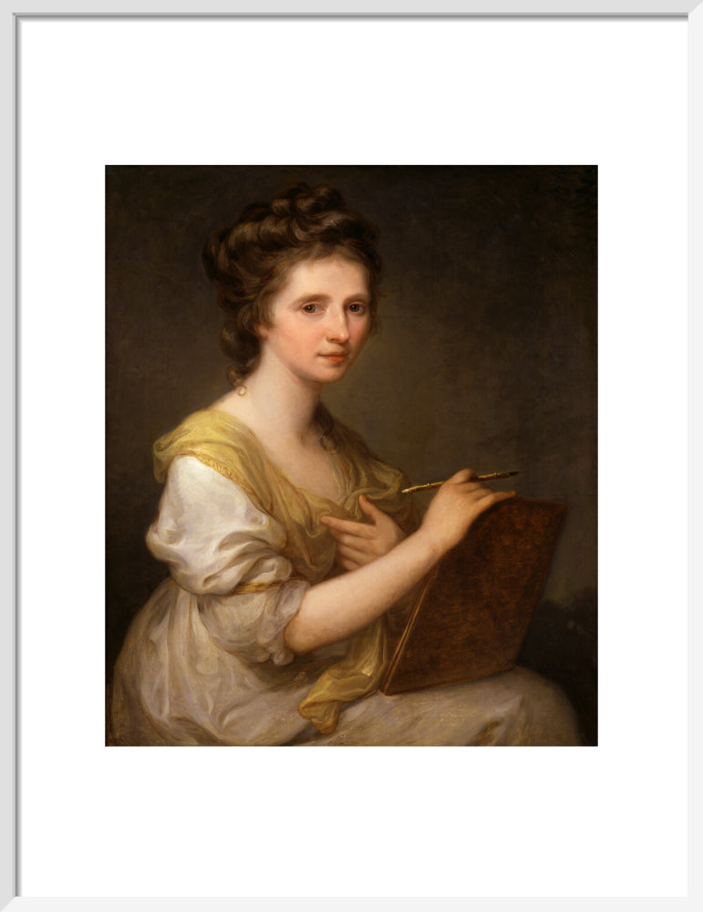 Angelica kauffmann portrait print (art print, medium, white frame)