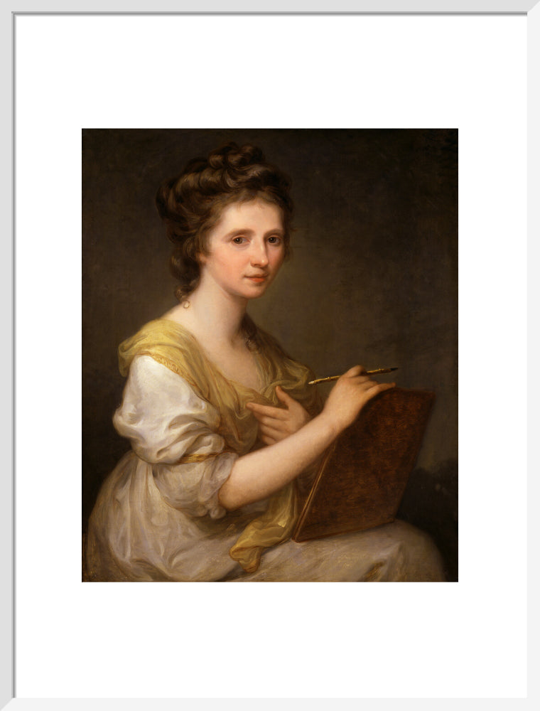 Angelica kauffmann portrait print (art print, large, white frame)