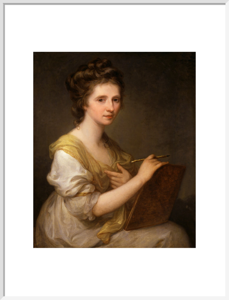Angelica kauffmann portrait print (art print, large, white frame)
