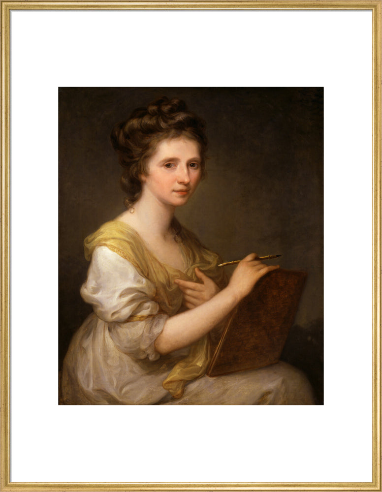 Angelica kauffmann portrait print (art print, extra large, gold frame)