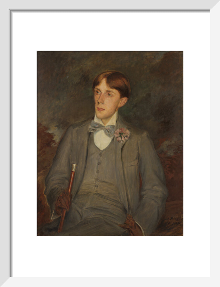 Aubrey beardsley portrait print (art print, small, white frame)