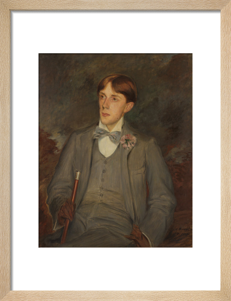 Aubrey beardsley portrait print (art print, small, natural frame)