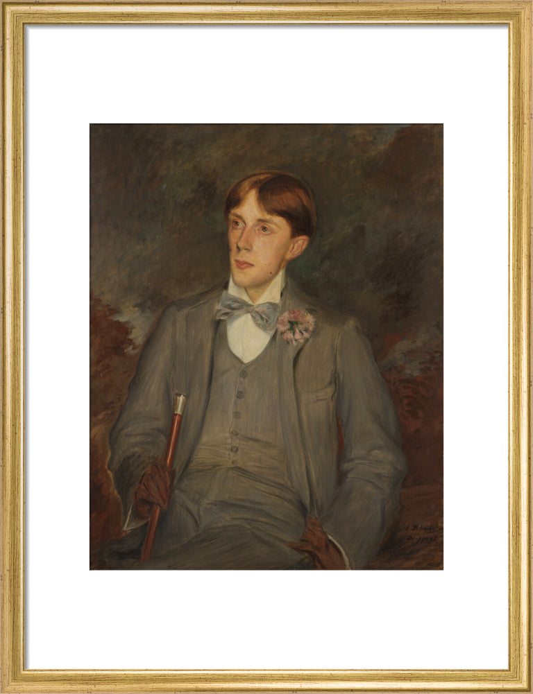 Aubrey beardsley portrait print (art print, medium, gold frame)