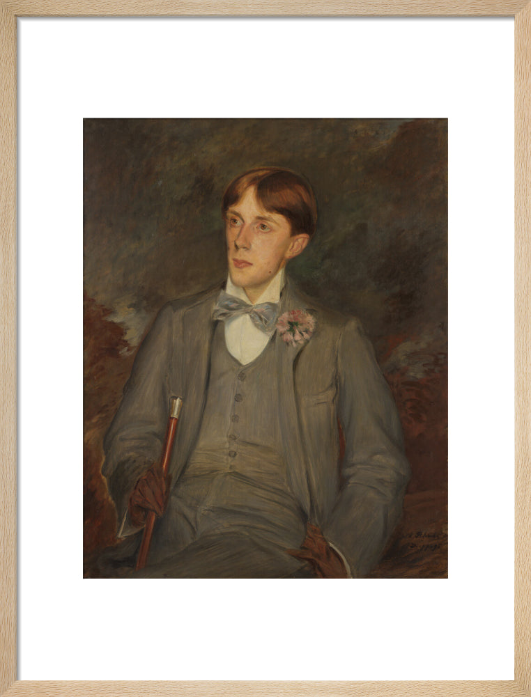 Aubrey beardsley portrait print (art print, medium, natural frame)