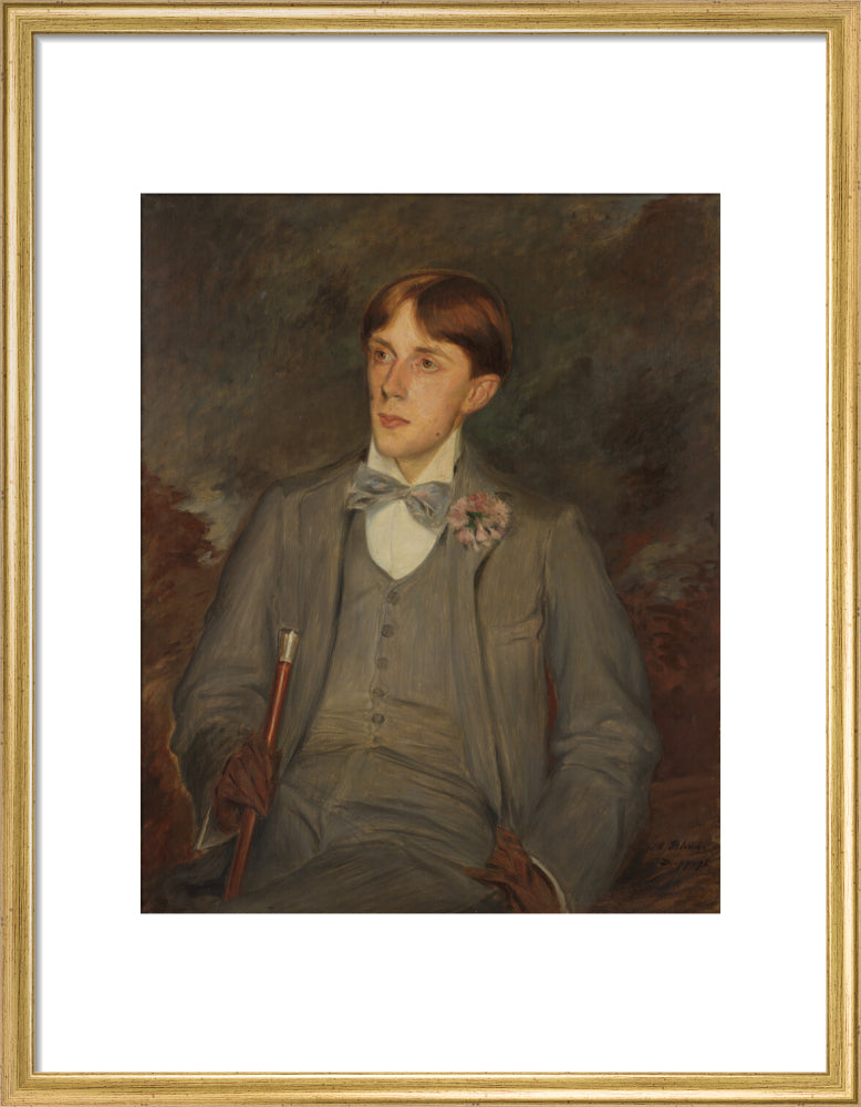 Aubrey beardsley portrait print (art print, medium, gold frame)