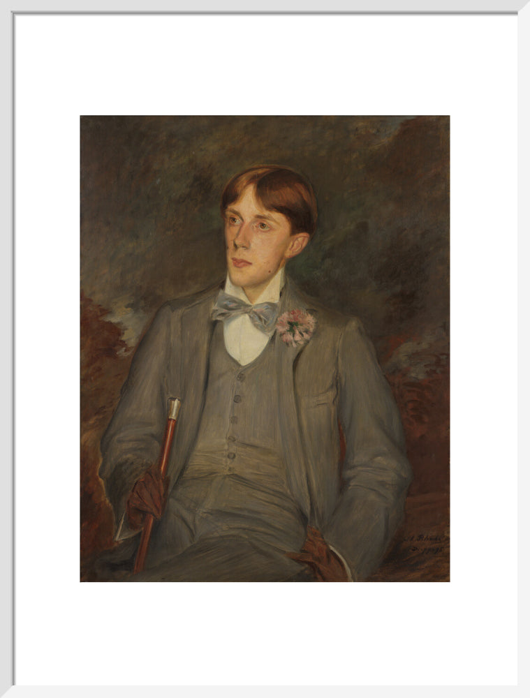 Aubrey beardsley portrait print (art print, large, white frame)