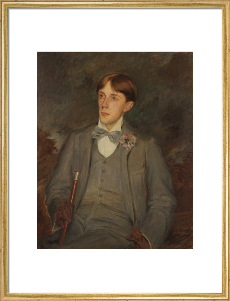 Aubrey beardsley portrait print (art print, large, gold frame)