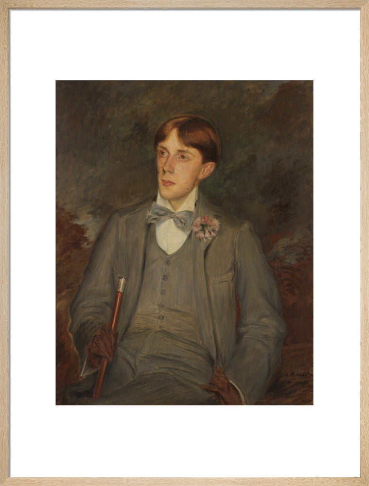 Aubrey beardsley portrait print (art print, large, natural frame)