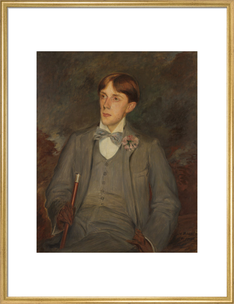 Aubrey beardsley portrait print (art print, large, gold frame)