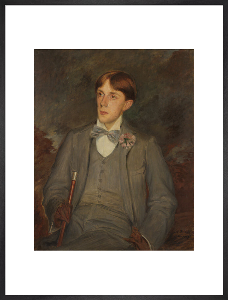 Aubrey beardsley portrait print (art print, extra large, black frame)