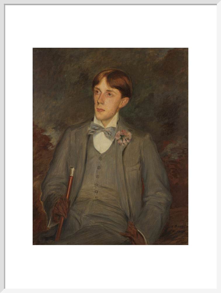 Aubrey beardsley portrait print (art print, extra large, white frame)