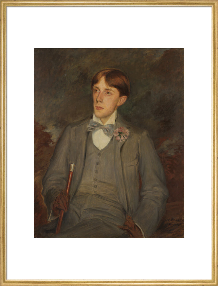 Aubrey beardsley portrait print (art print, extra large, gold frame)