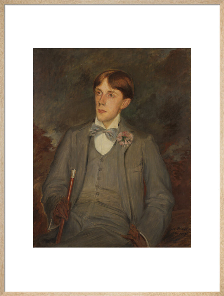 Aubrey beardsley portrait print (art print, extra large, natural frame)