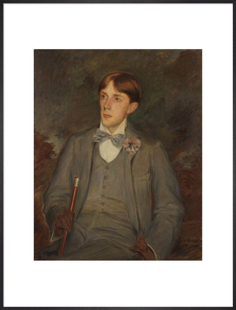 Aubrey beardsley portrait print (art print, extra large, black frame)
